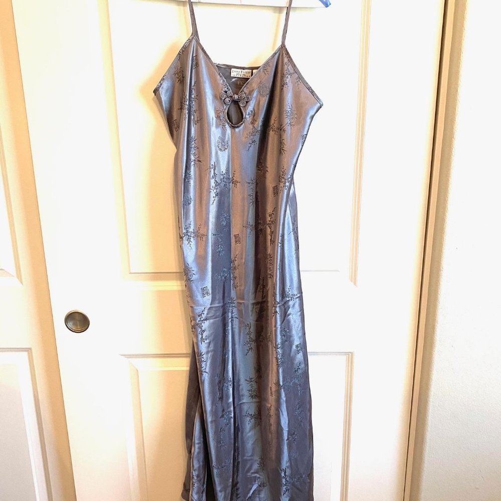 Gray satin nightgown